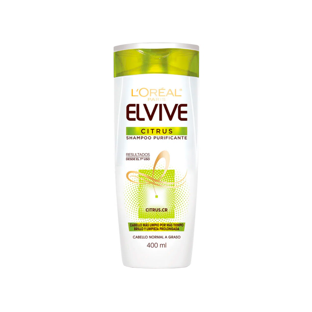 Loreal Elvive Shampoo Purificante Citrus Brillo Limpieza Prolongada