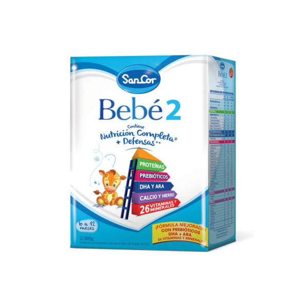 SANCOR BEBE 2 LECHE EN POLVO INFANTIL SABOR ORIGINAL 800 GR